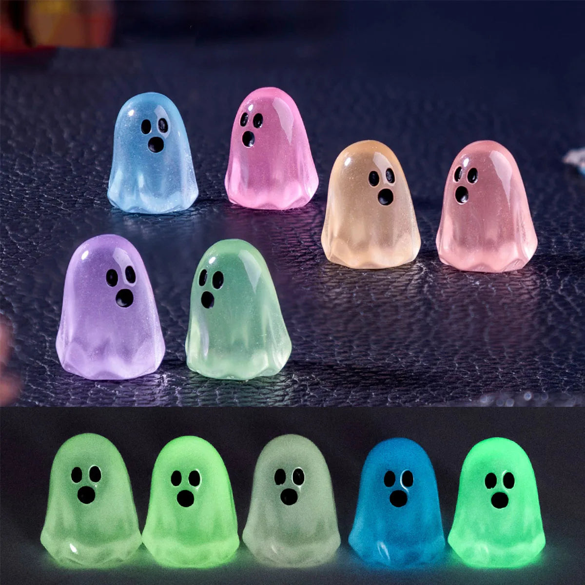 Luminous Resin Ghost Figurines Glowing Halloween Decor Collectibles
