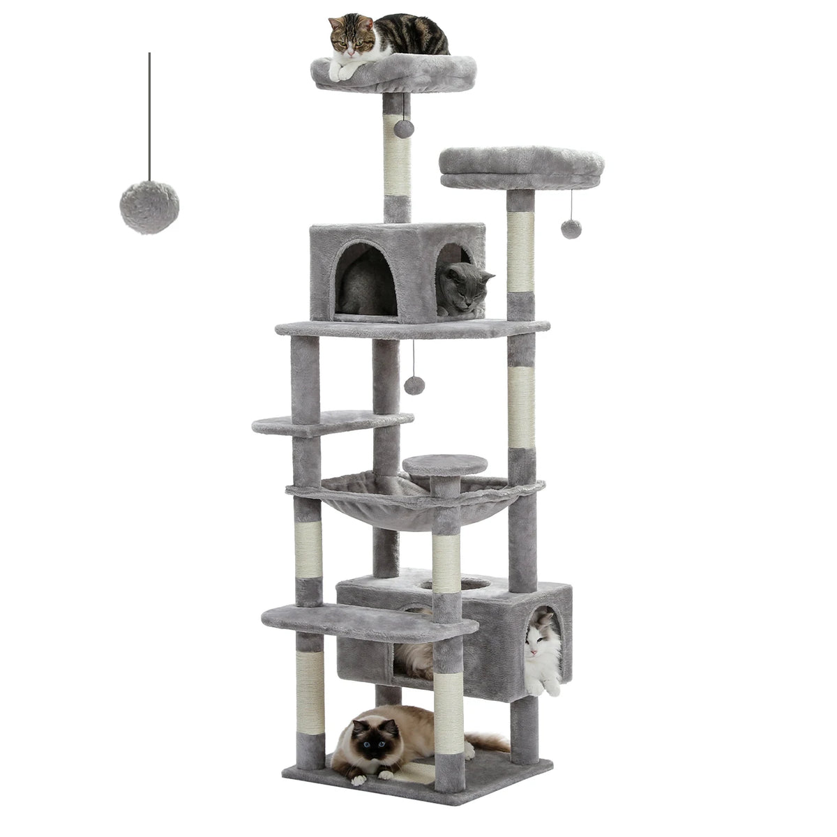 PAWZ Road Cat Tree Tower With Sisal Posts And Hammock