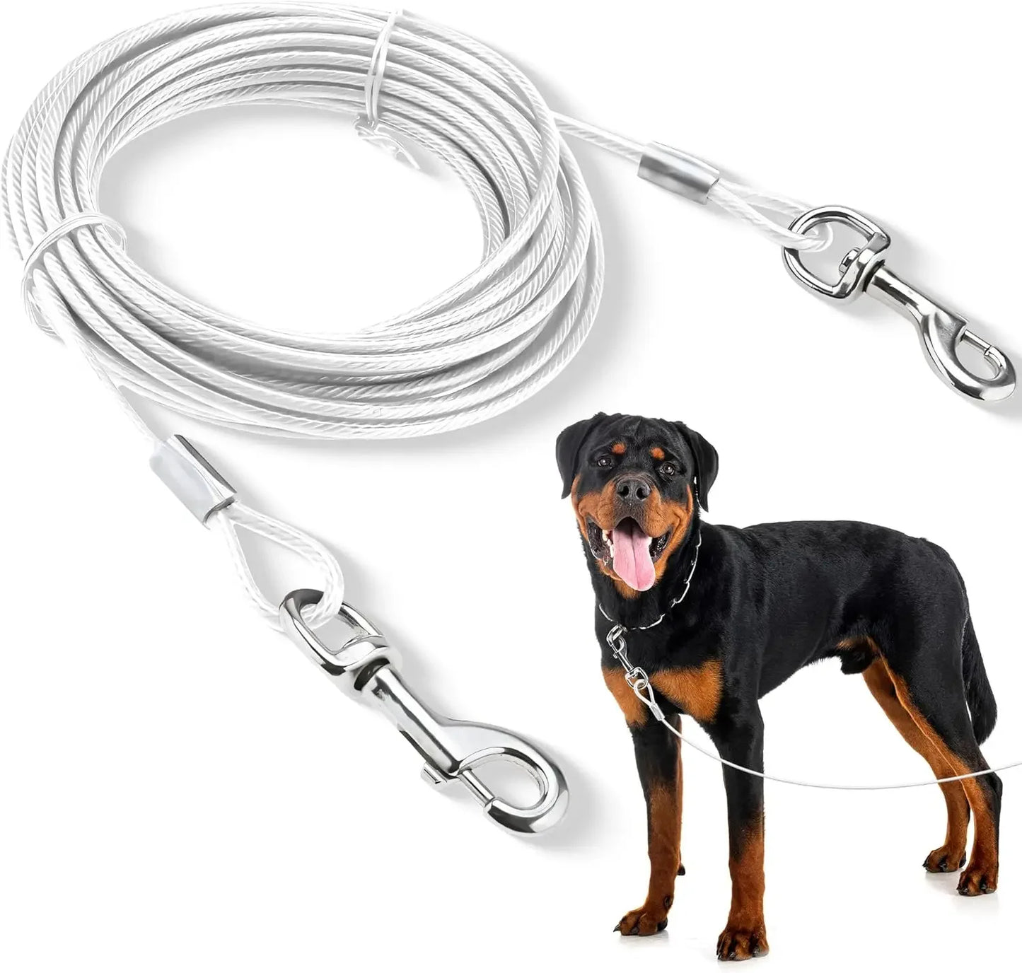 Stainless Steel Double Headed Dog Tie Out Cable Leash