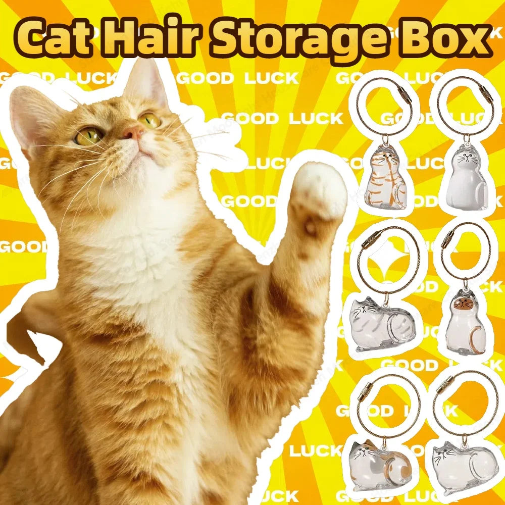 APWIKOGER Cat Keychain DIY Pendant Hair Storage Box