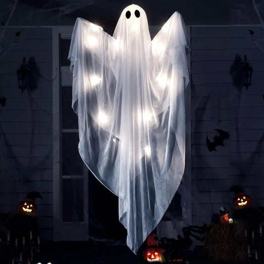 Joyfy LED Light Up Ghost Halloween Hanging Decor Outdoor