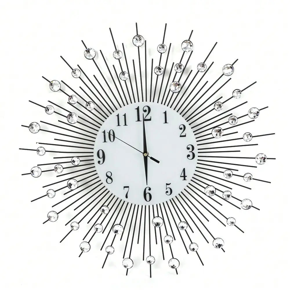 Crushed Diamond Crystal Wall Clock Modern Home Decor