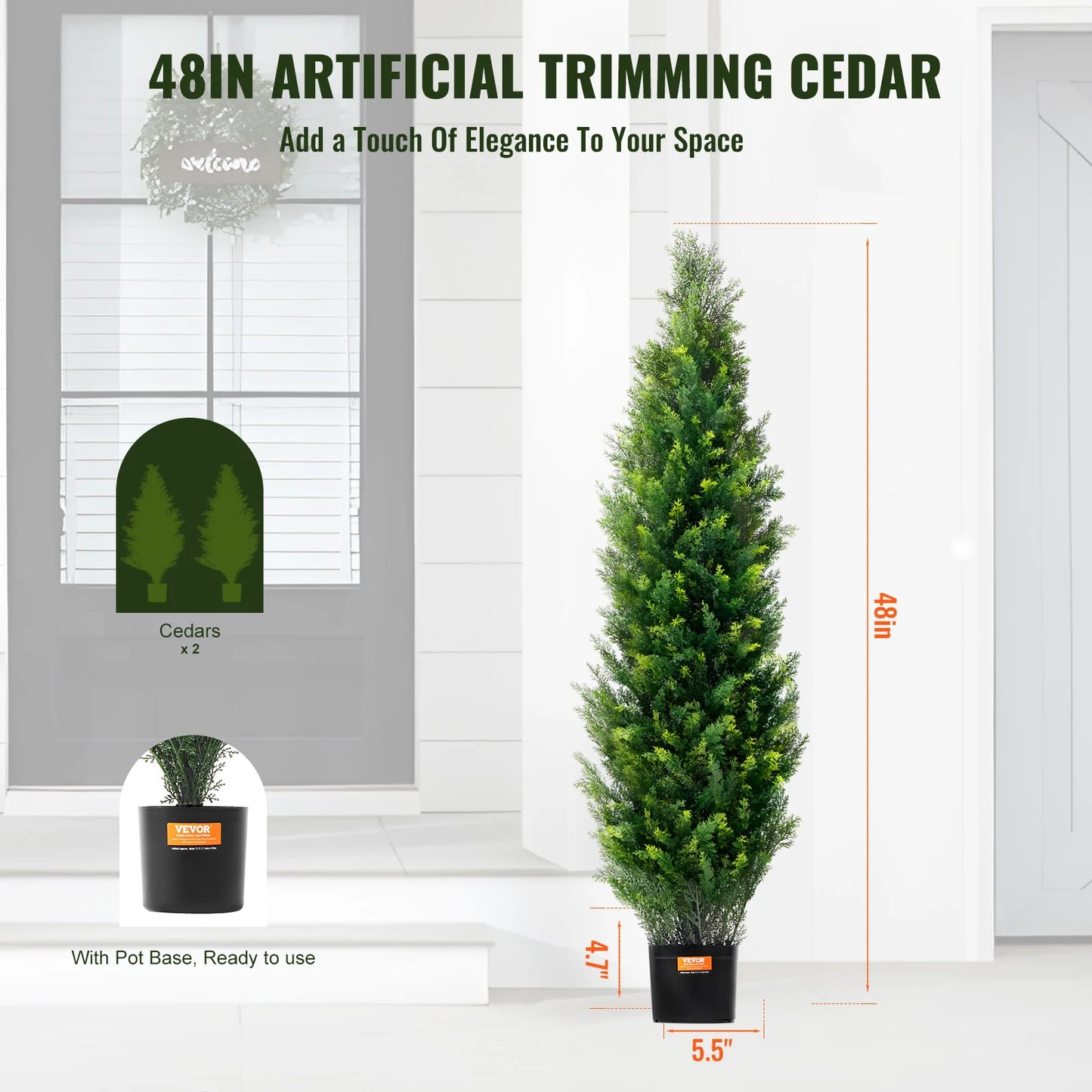 NONECN SucceBuy Cedar Topiary Artificial Tree Outdoor Decor
