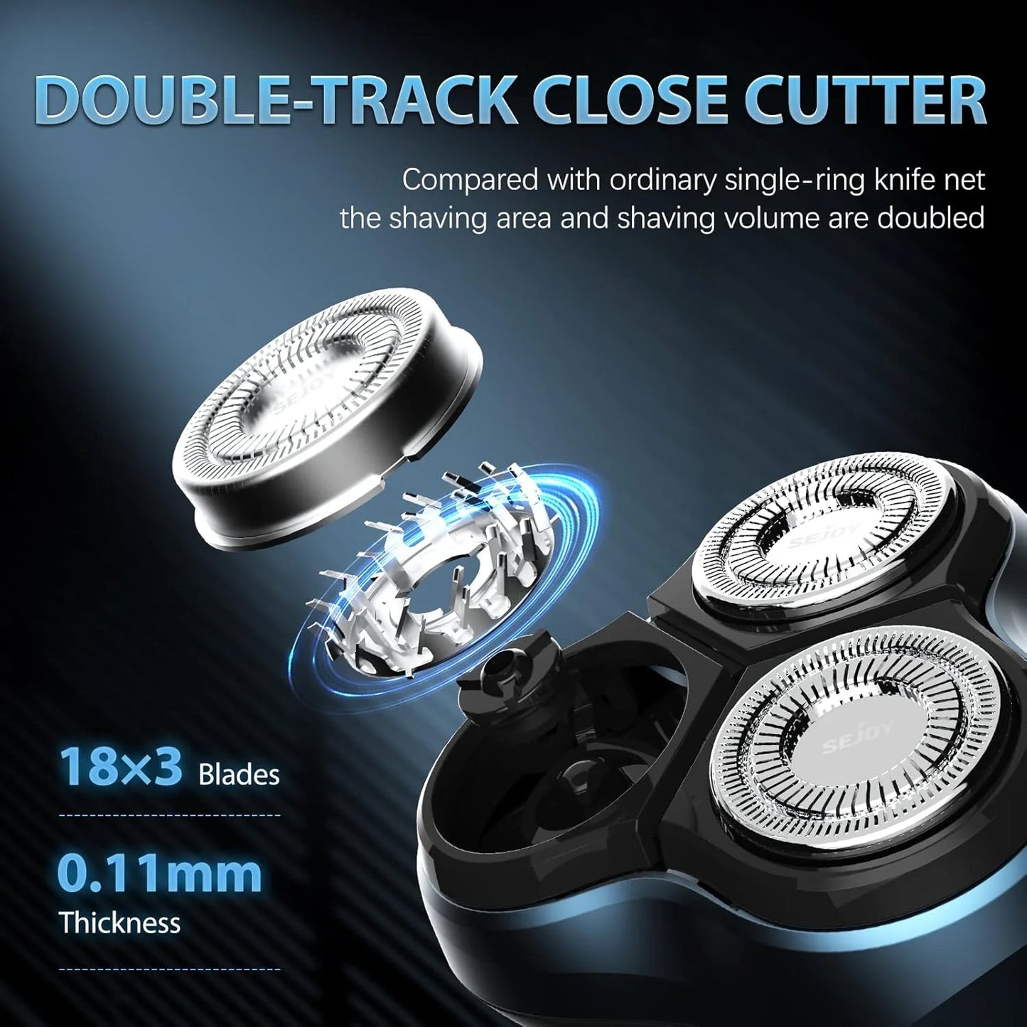 Sejoy Electric Razor for Men Rechargeable Shaver with Floating Head
