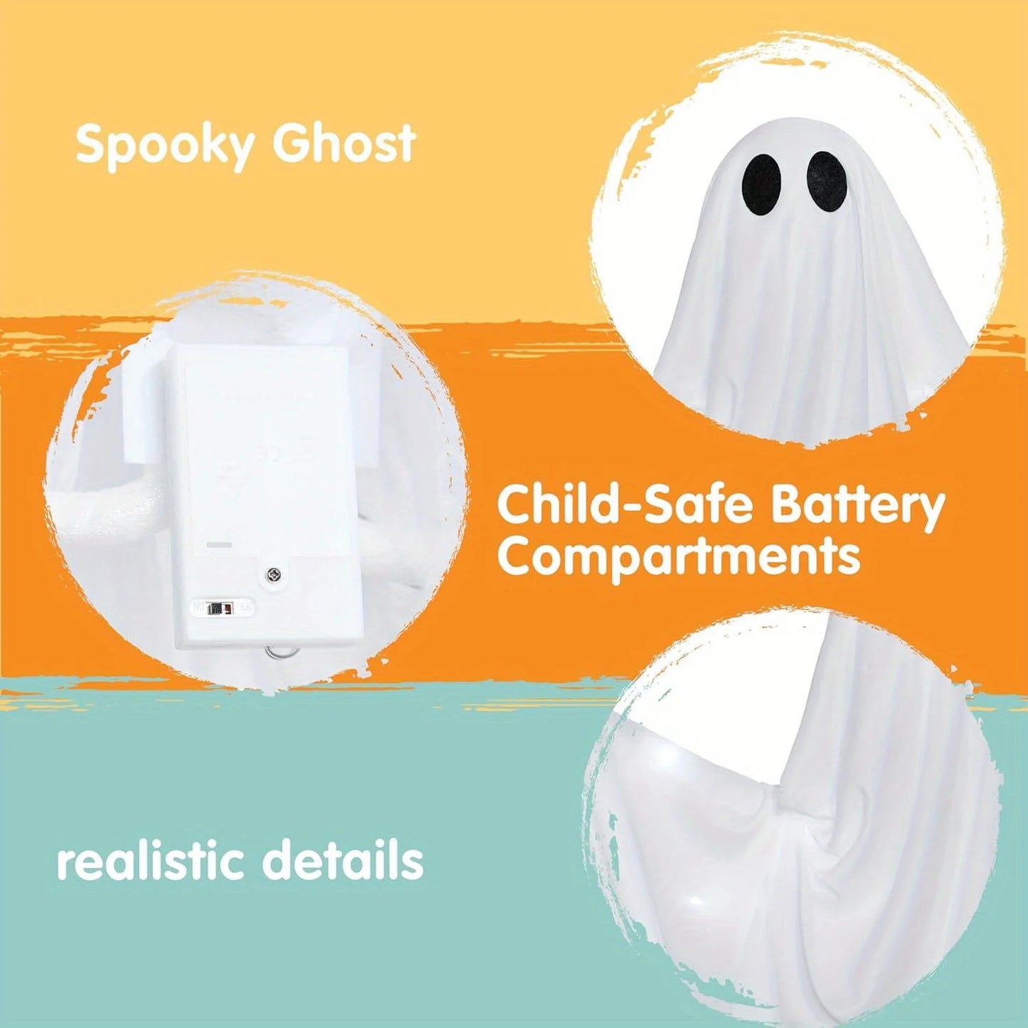 Joyfy LED Light Up Ghost Halloween Hanging Decor Outdoor