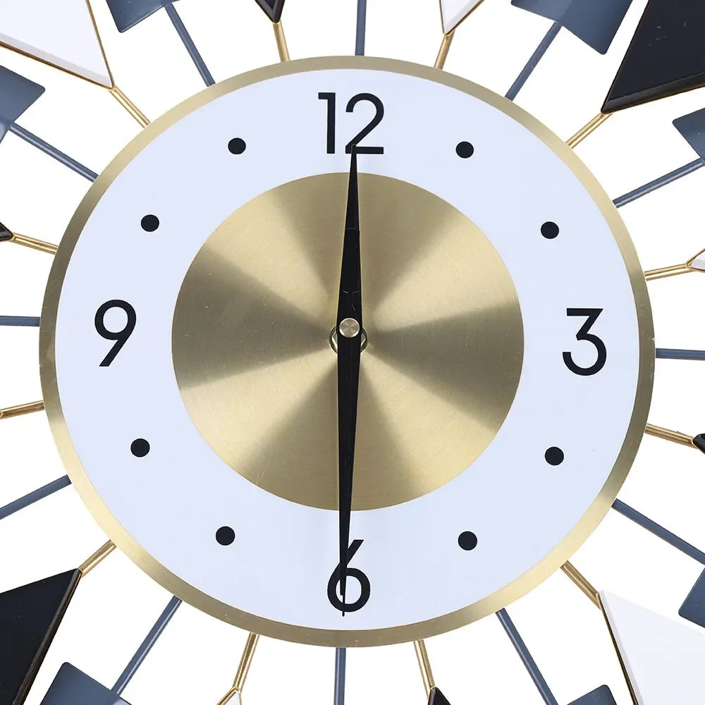 Modern Decorative Wall Clock Silent Non Ticking Retro Star Design