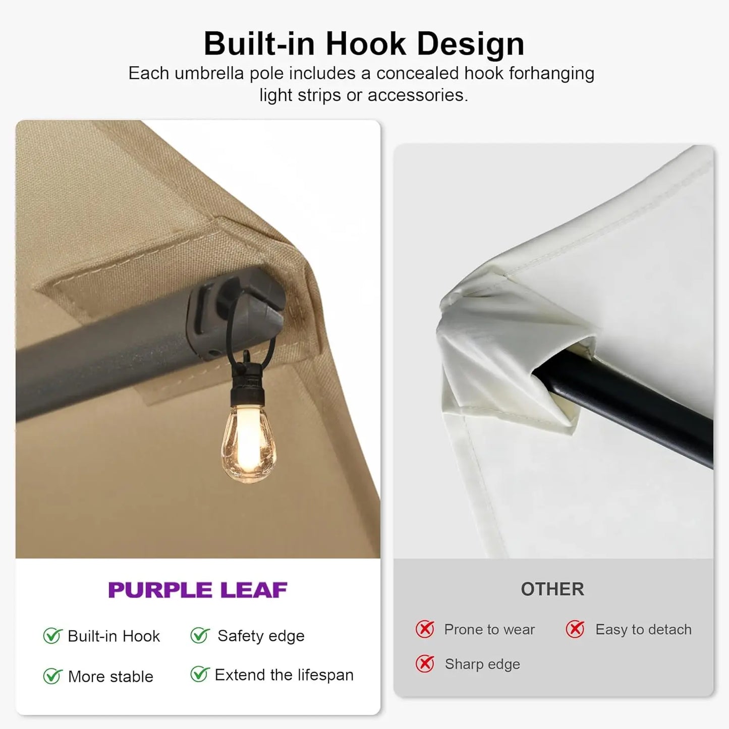 Rectangle Market Umbrella With Crank And Base Included