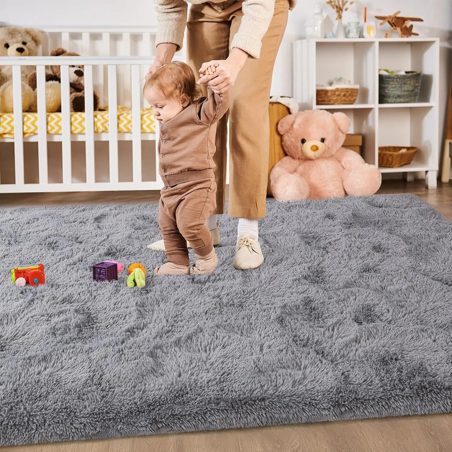 Soft Modern Shaggy Rug Non Slip Plush Area Carpet Indoor Living Room