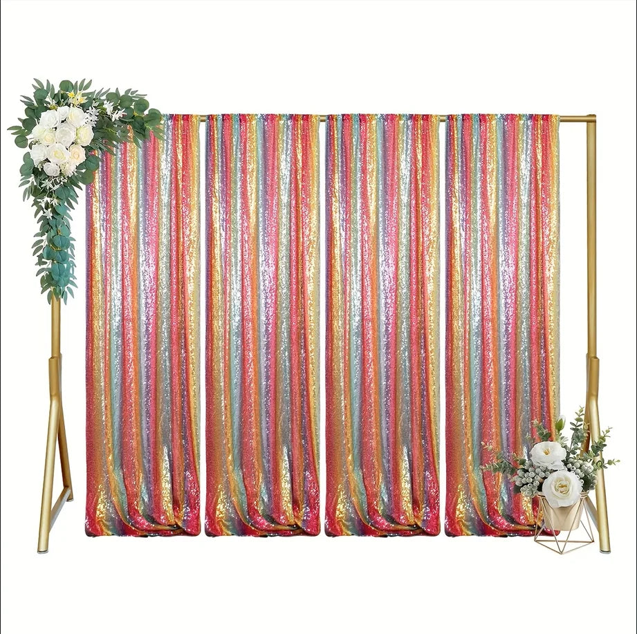 Sequin Backdrop Curtains Panels for Photography and Wedding Events