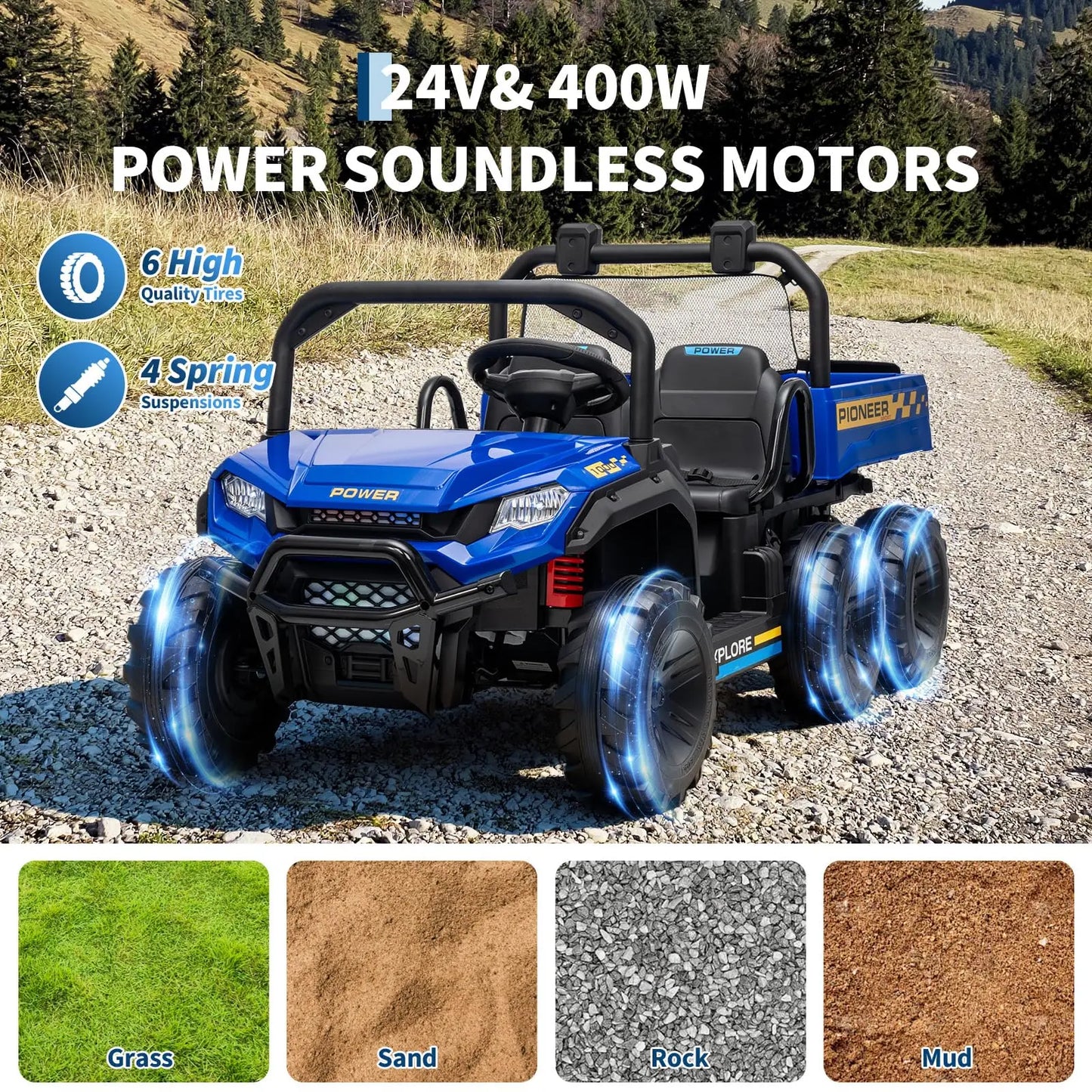 24V Two Seater Ride On Electric Dump Truck With Remote