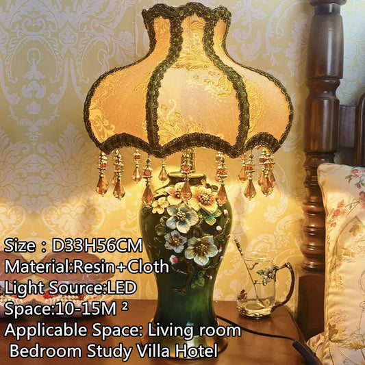 American Retro Peacock Table Lamp LED Contemporary Decor