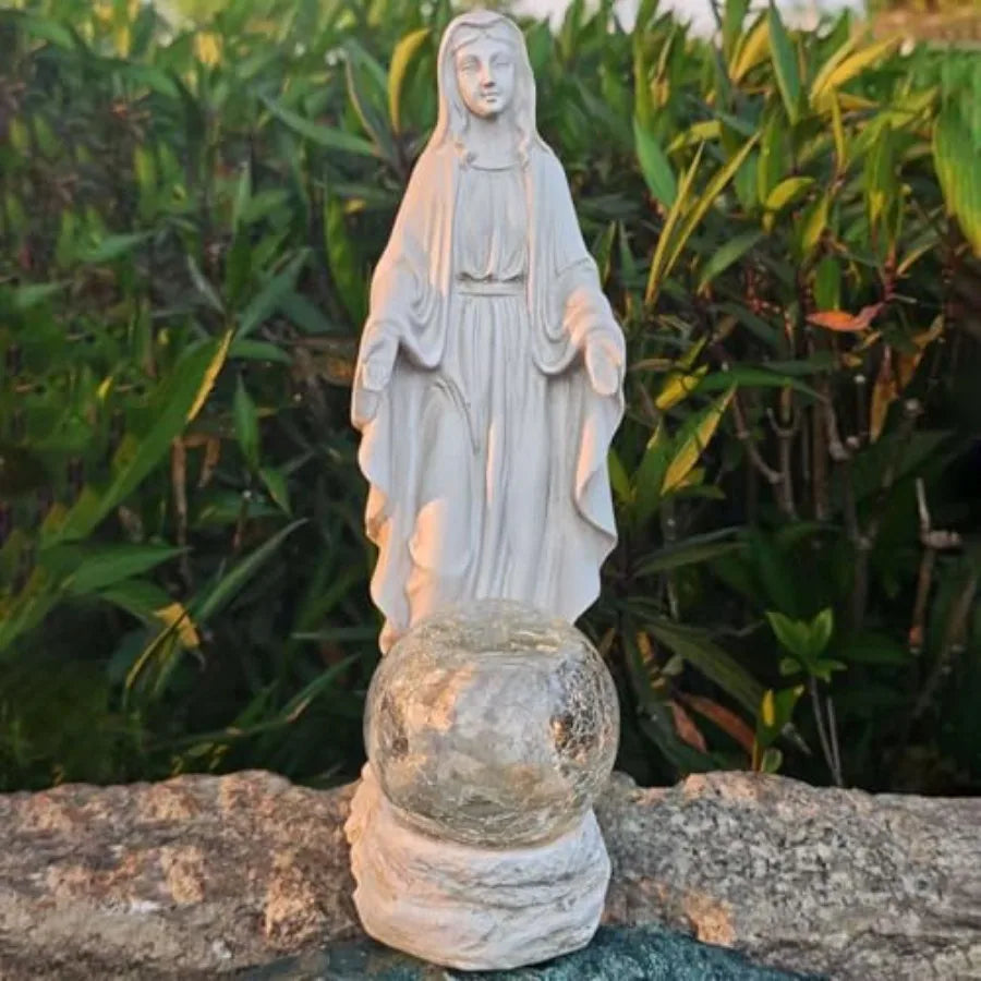 SHXI Solar Virgin Mary Outdoor Garden Statue With Lights