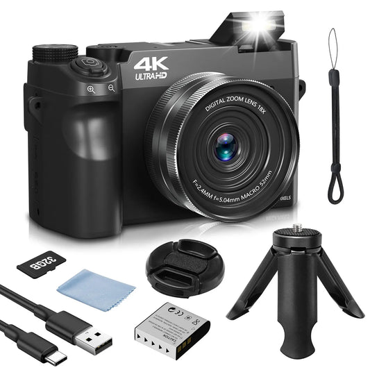 Gavonde 4K Digital Camera With 75MP Autofocus AntiShake
