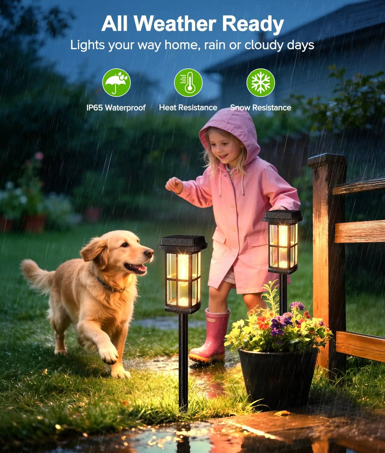 Solar Pathway Lights IP65 Outdoor Landscape Lighting