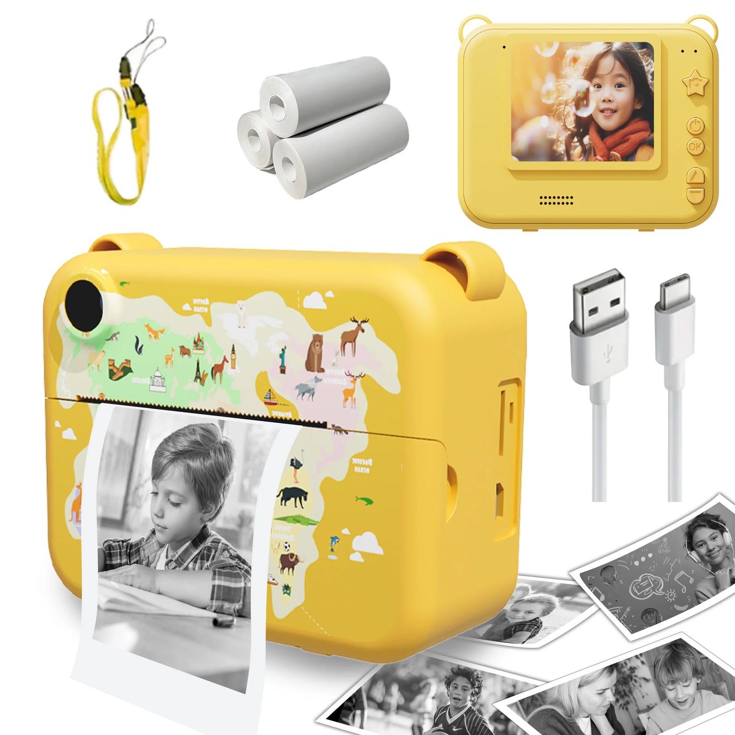 Kids Digital Camera For Children With Instant Print 1080P HD