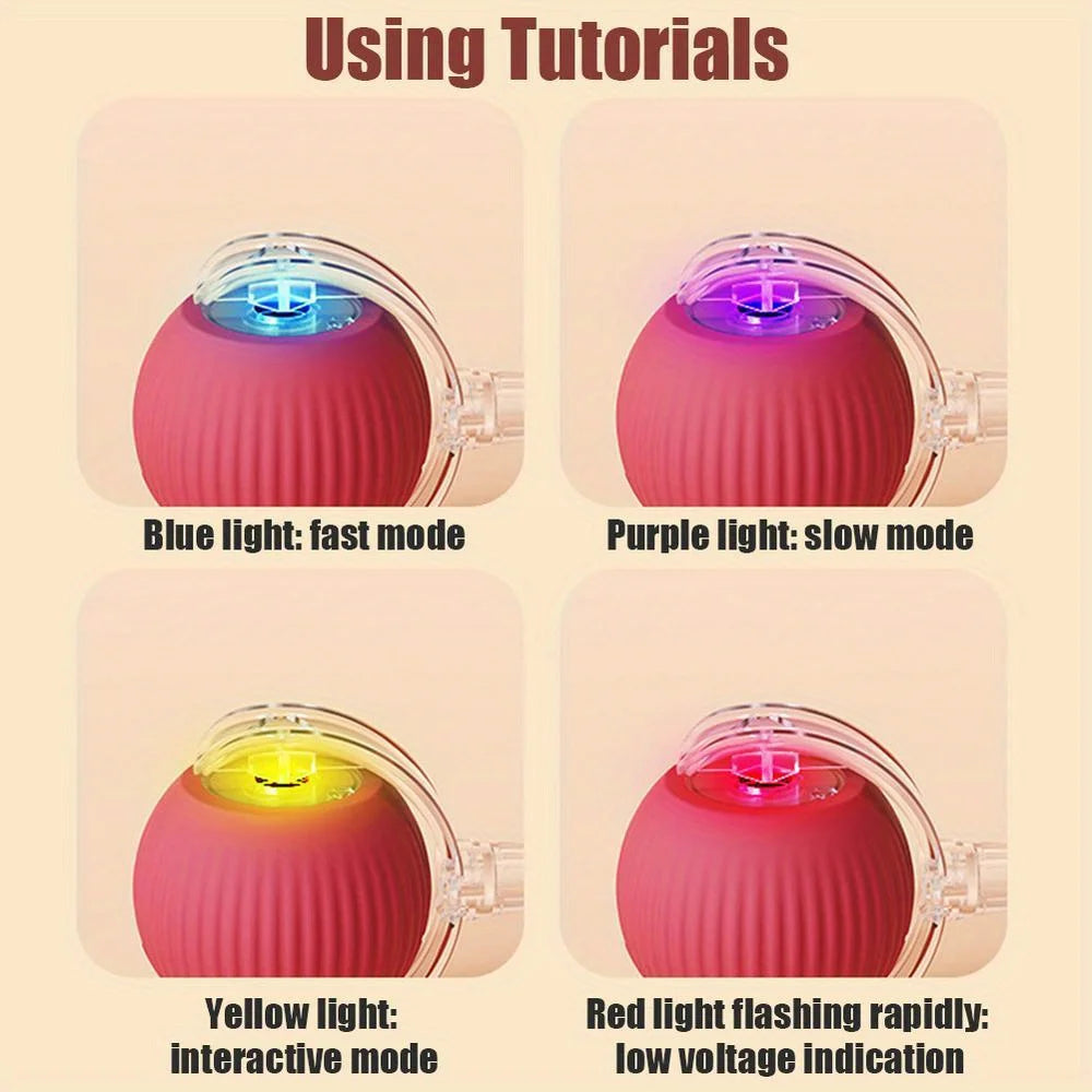 Automatic Interactive Cat Ball Toy Rechargeable Smart Rolling Ball