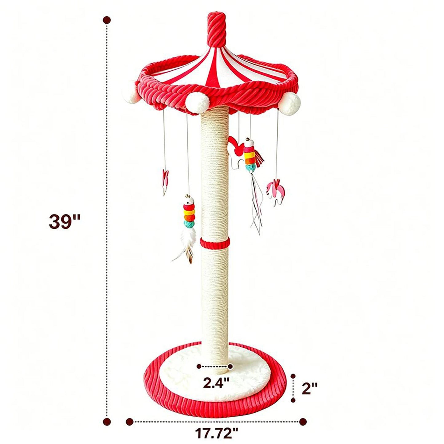 CWV Rotating Cat Scratching Post Sisal Tree for Indoor Cats