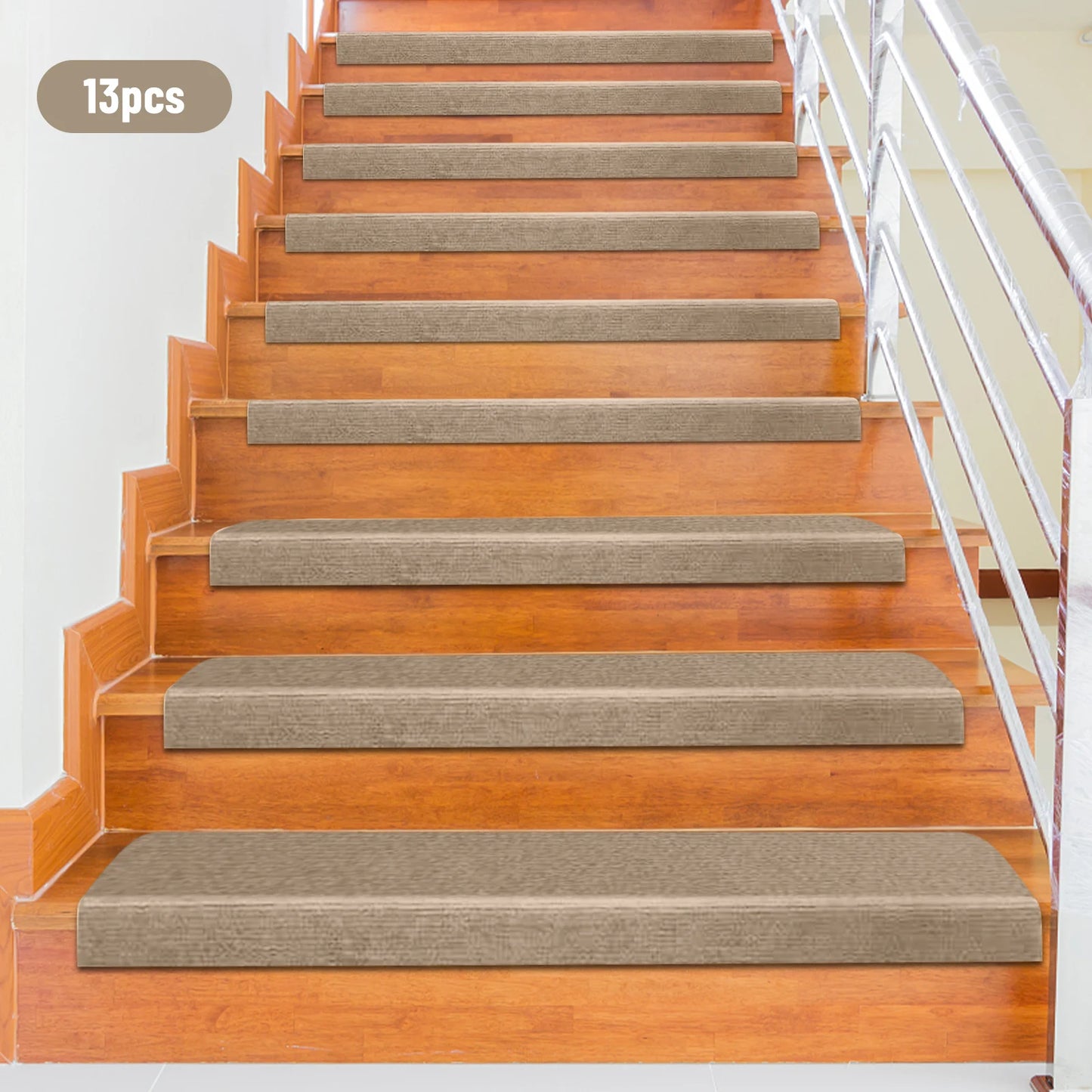 Non Slip Carpet Stair Treads 13 Pieces Indoor Safety Covers