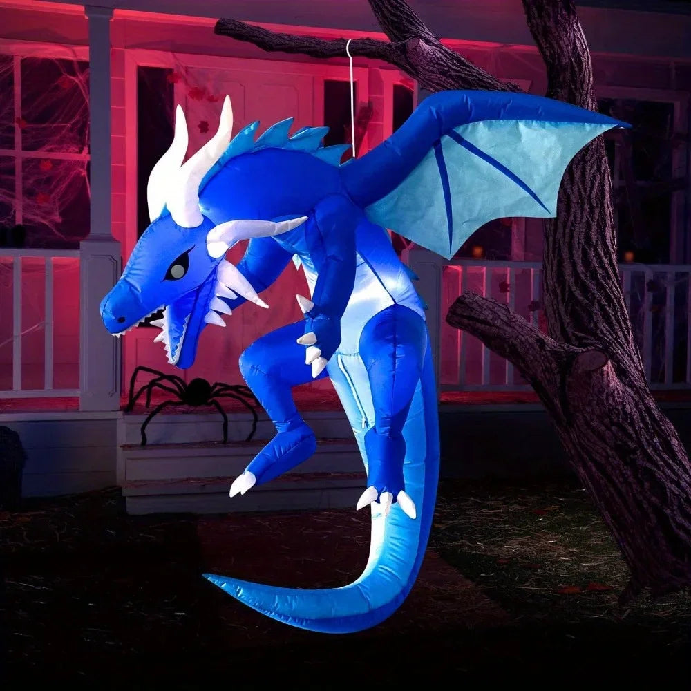 Halloween Ice Dragon Inflatable With LEDs For Outdoor Yard Decor