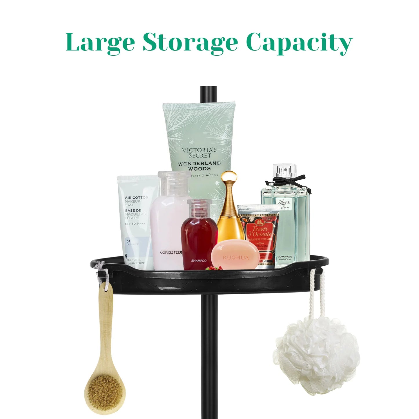 HiMISSH Corner Shower Caddy Tension Pole 4-Tier Organizer
