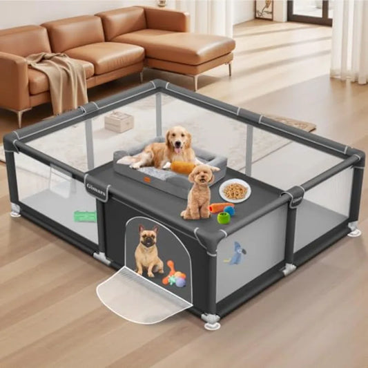 YAO HUI HUANG Puppy Playpen with Gate Sturdy Pet Fence