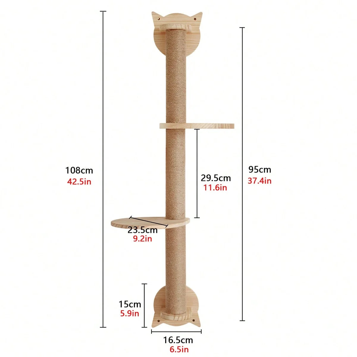 Cat Wall Mounted Climbing Shelf With Sisal Scratching Post