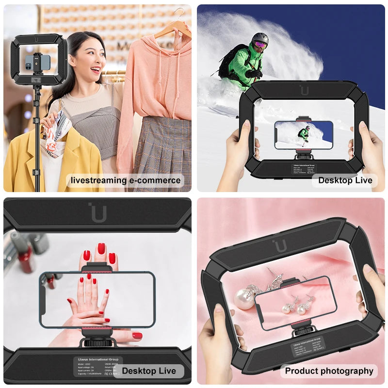 Ulanzi U200 Handheld Smartphone Video Stabilizer With LED Ring Light