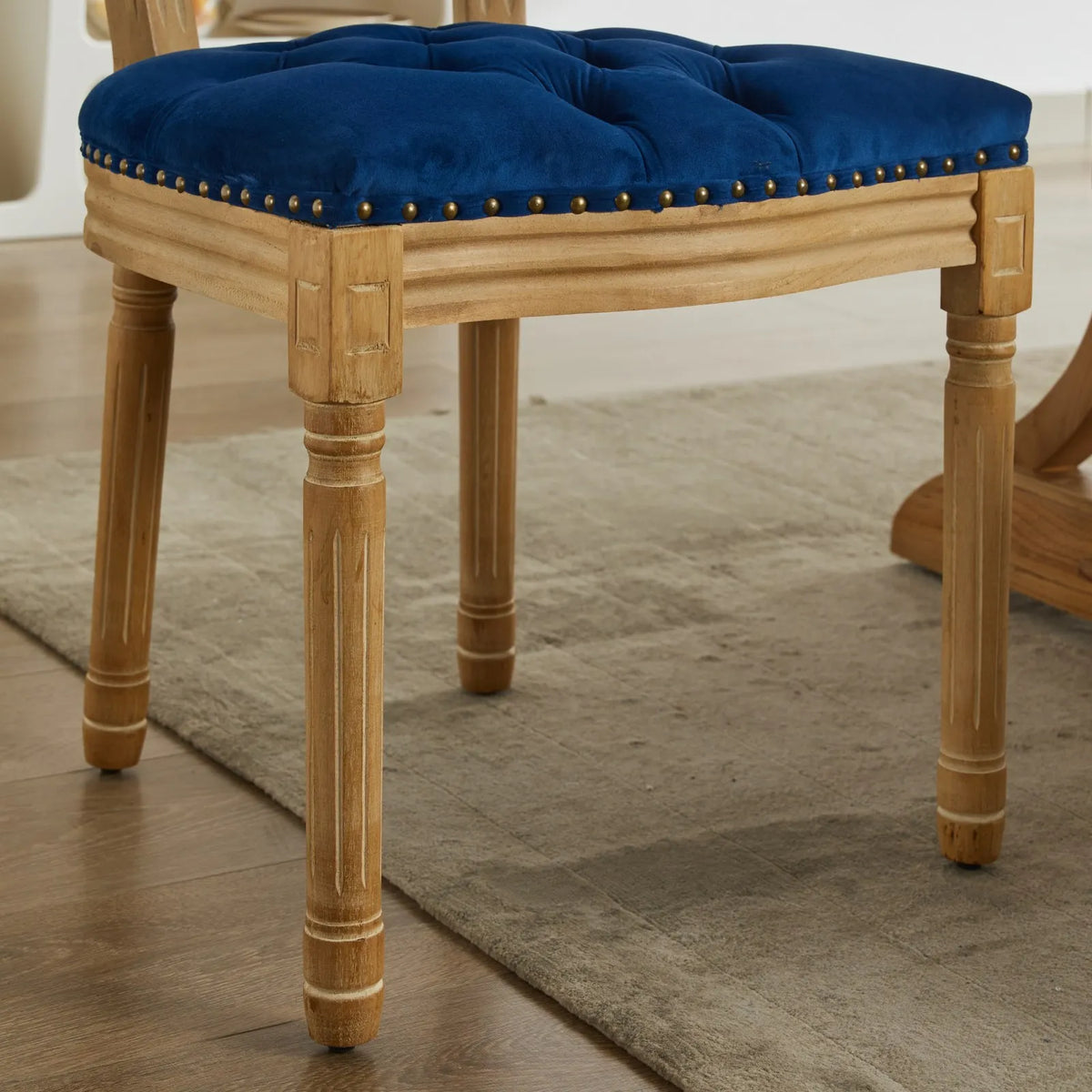OAKCIA French Style Solid Wood Velvet Dining Chair