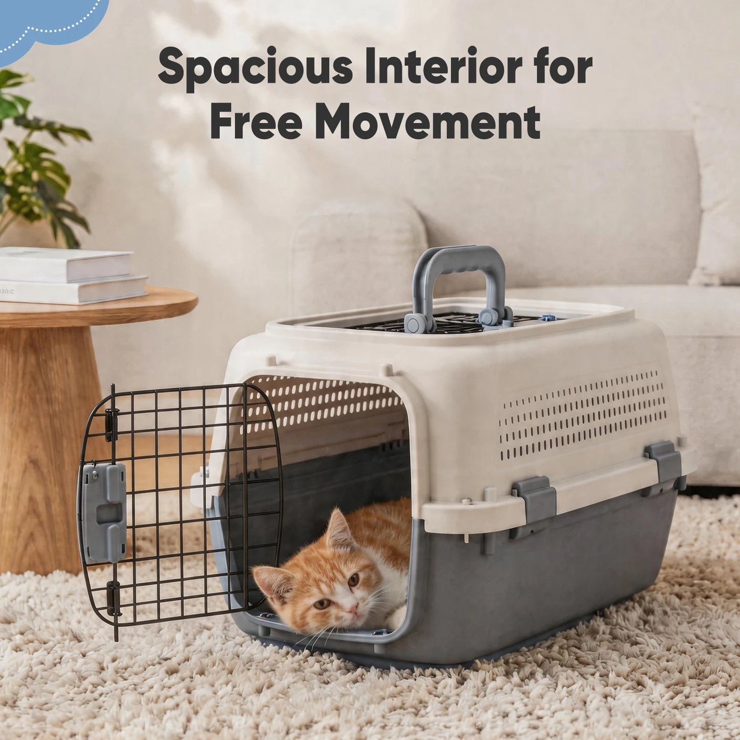 Small Pet Carrier With Front Top Load Wire Door Travel