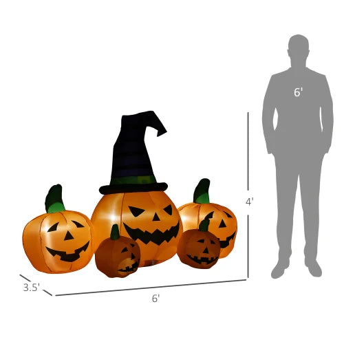 Inflatable Halloween Pumpkin Display LED Outdoor Yard Decor Waterproof