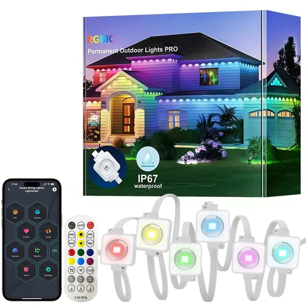 MIMIRGB IP67 Waterproof Outdoor LED String Lights With App Control