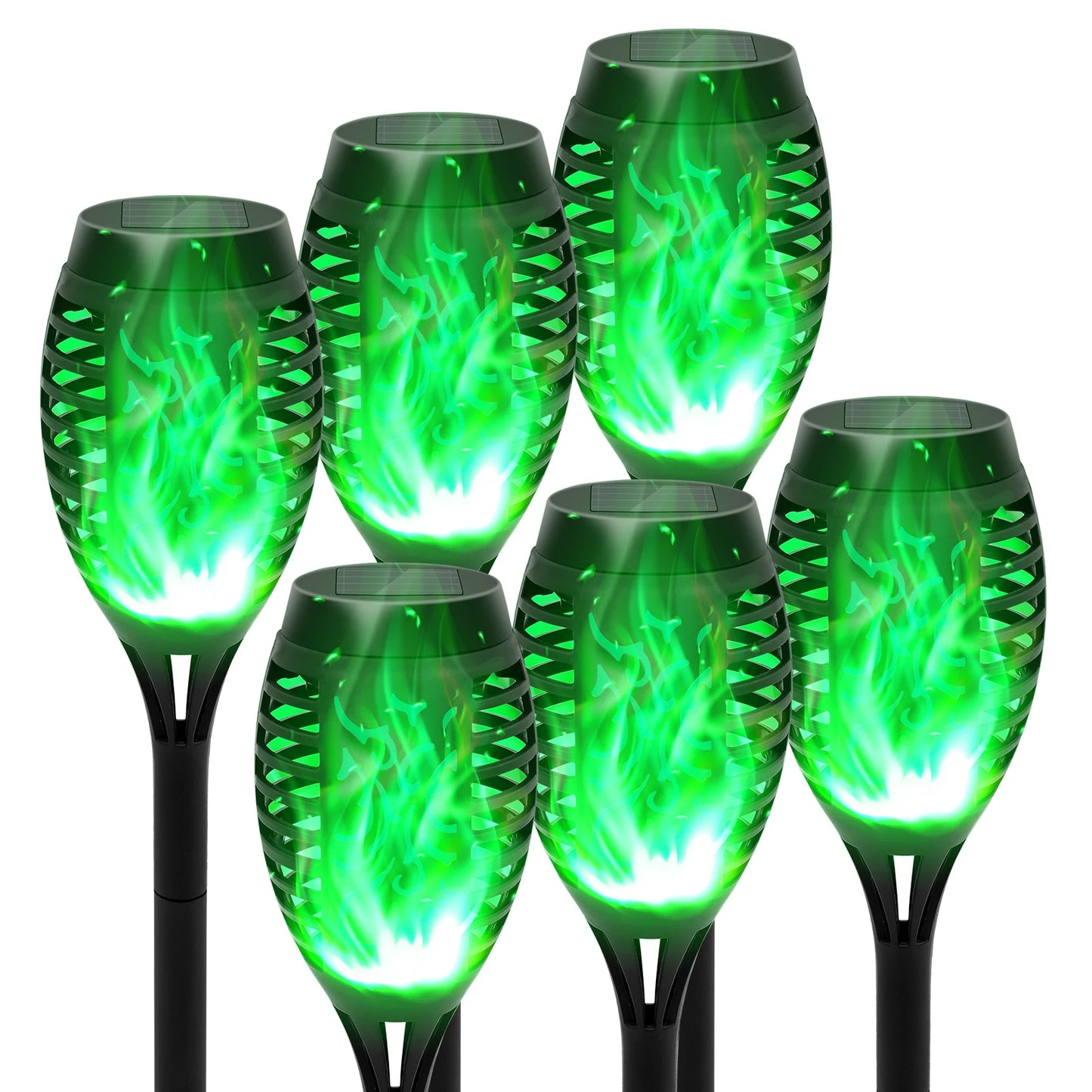 Solar Flame Torch Lights Outdoor Decoration Flickering LED Path