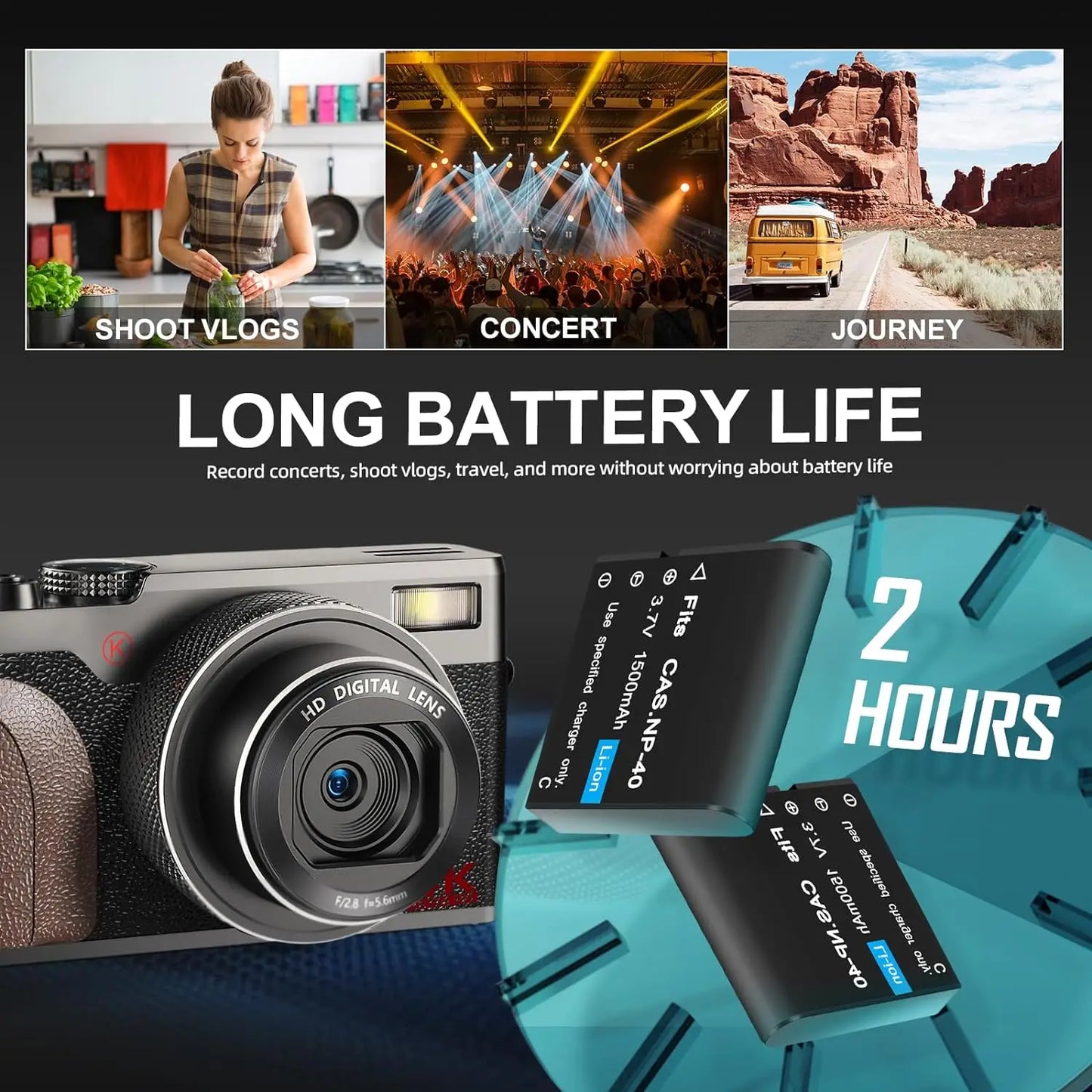 NBD 56MP 4K Vlogging Camera With 180 Degree Flip Screen