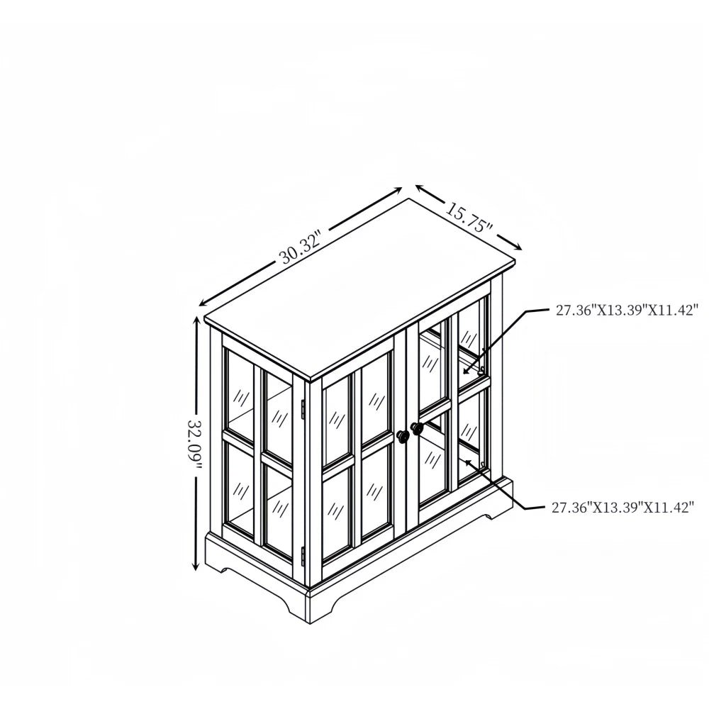 LED Curio Display Cabinet With Adjustable Shelves And Lattice Doors