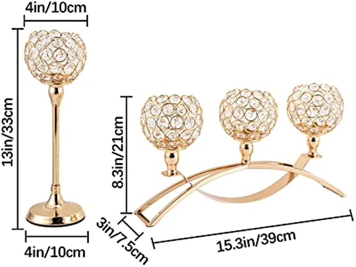 Vincigant Candelabra Centerpiece Candle Holders With 3 Arms