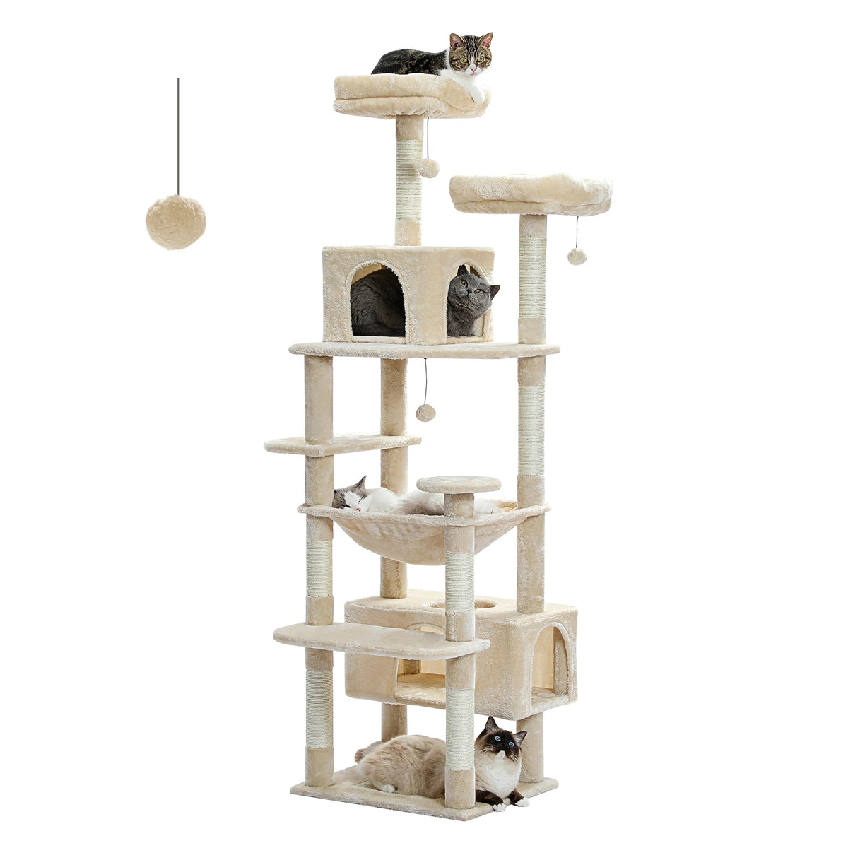 PAWZ Road Cat Tree Tower With Sisal Posts And Hammock