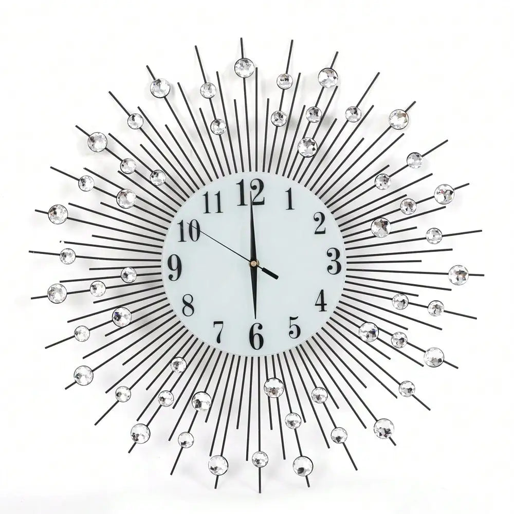 Crushed Diamond Crystal Wall Clock Modern Home Decor