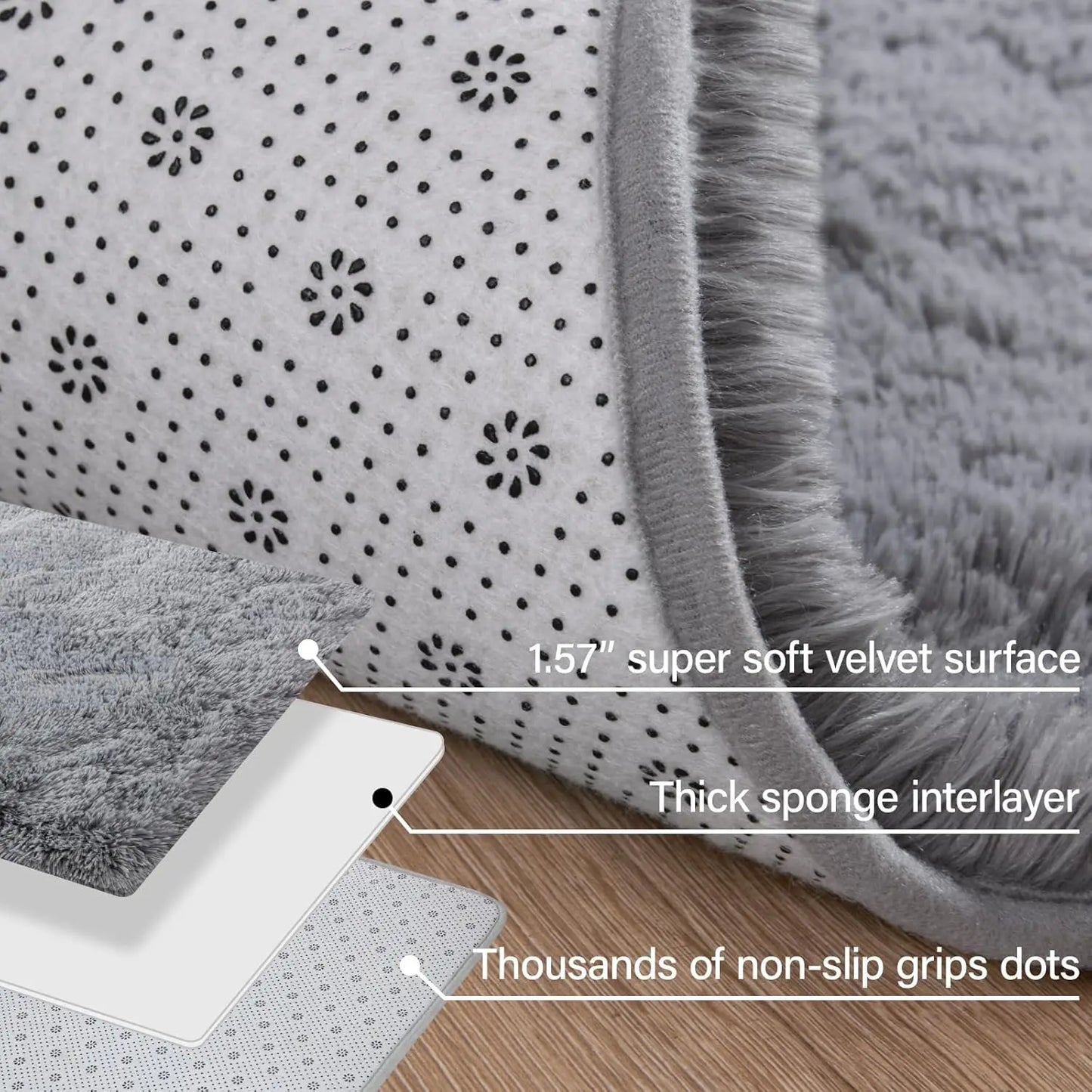 Soft Modern Shaggy Rug Non Slip Plush Area Carpet Indoor Living Room