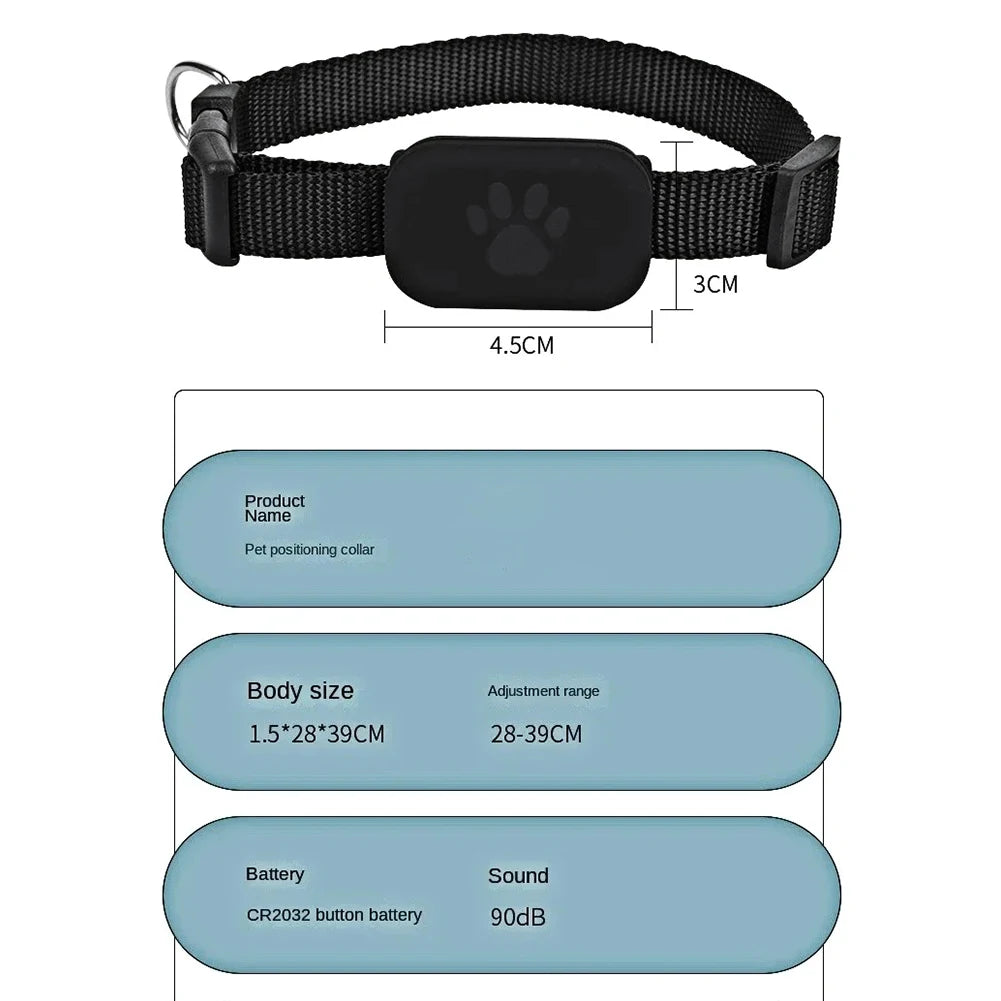 Pet GPS Tracker With Adjustable Collar For Cats And Dogs