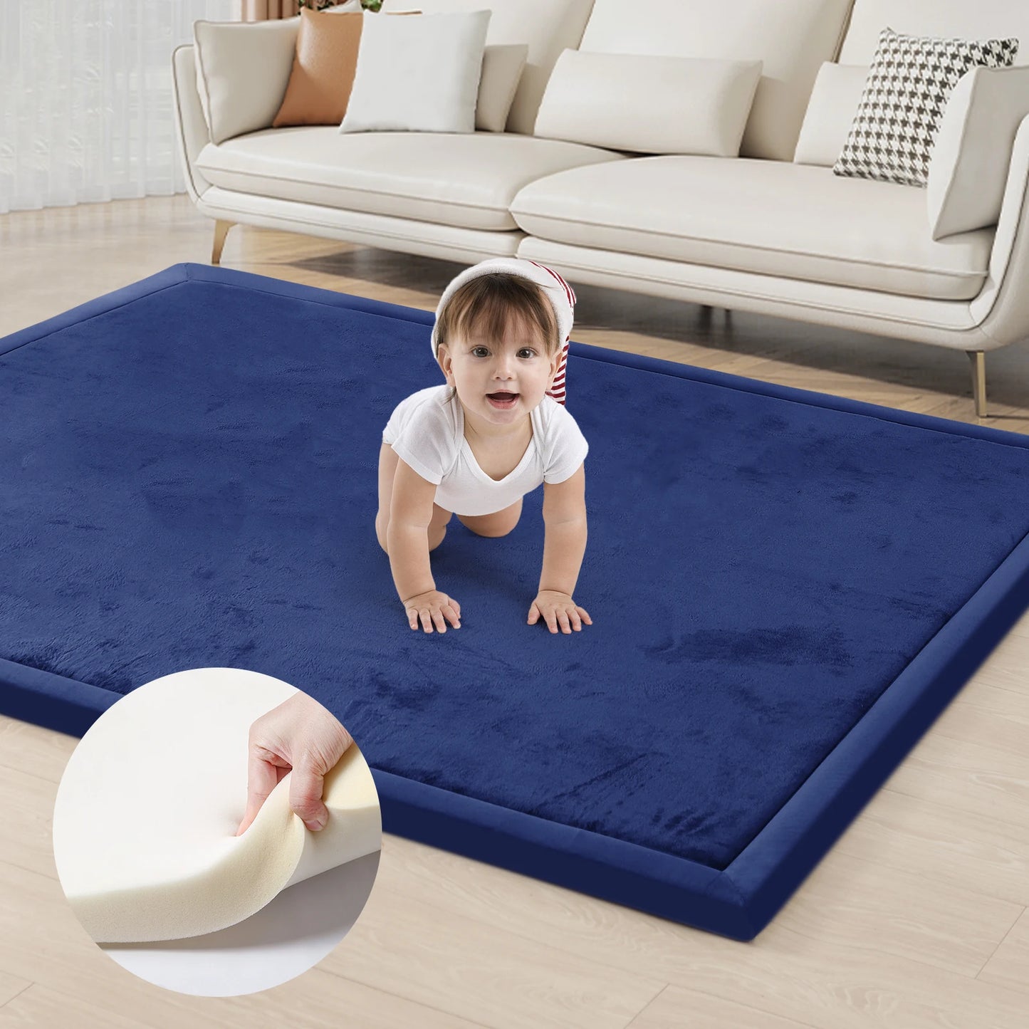 Huloo Sleep Memory Foam Carpet For Floor With Non Slip Backing