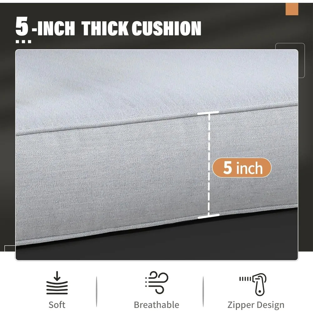 Outdoor Aluminum Armchair Set With Cushions For Patio Furniture