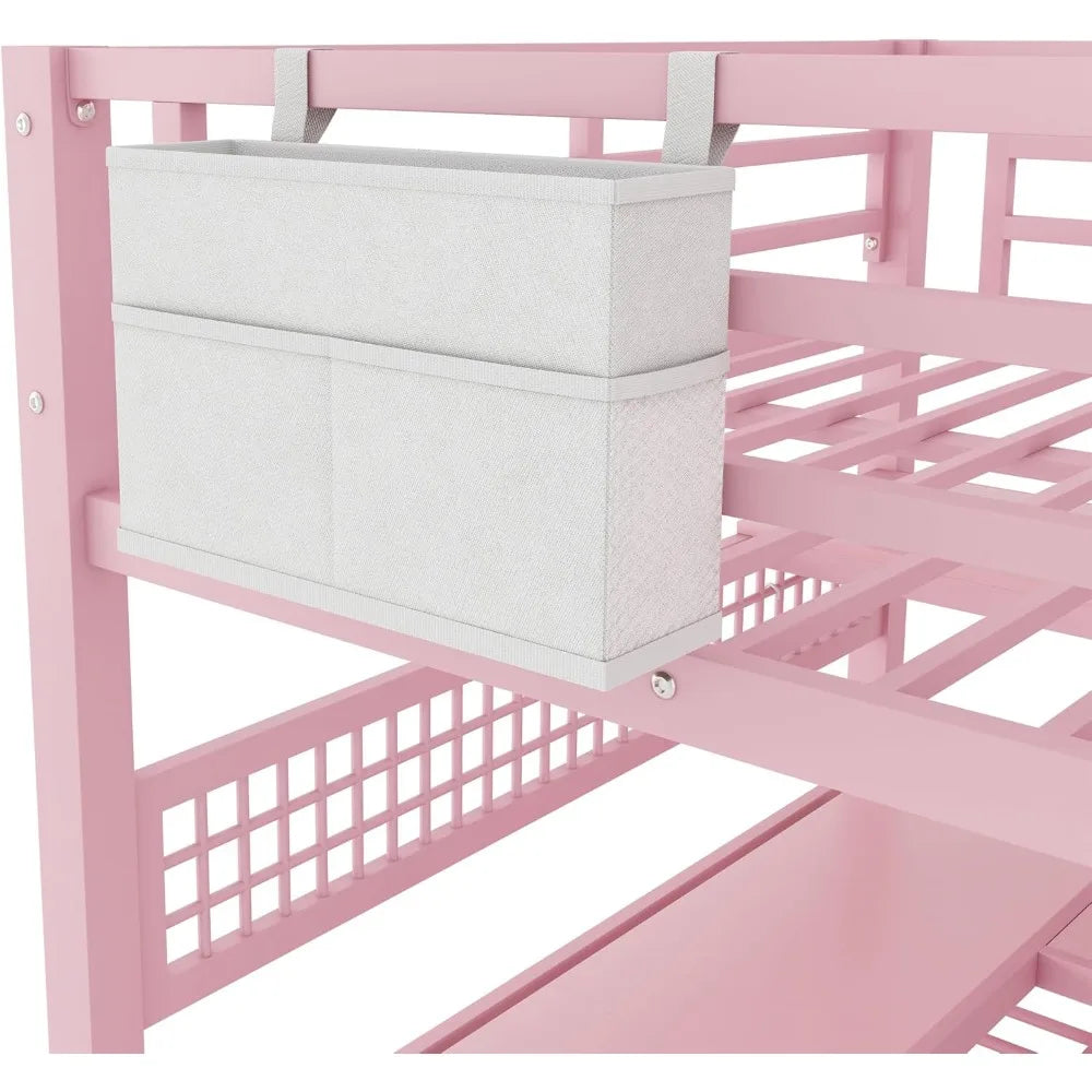 Loft Bed With Stairs And Desk Storage And Charging Station
