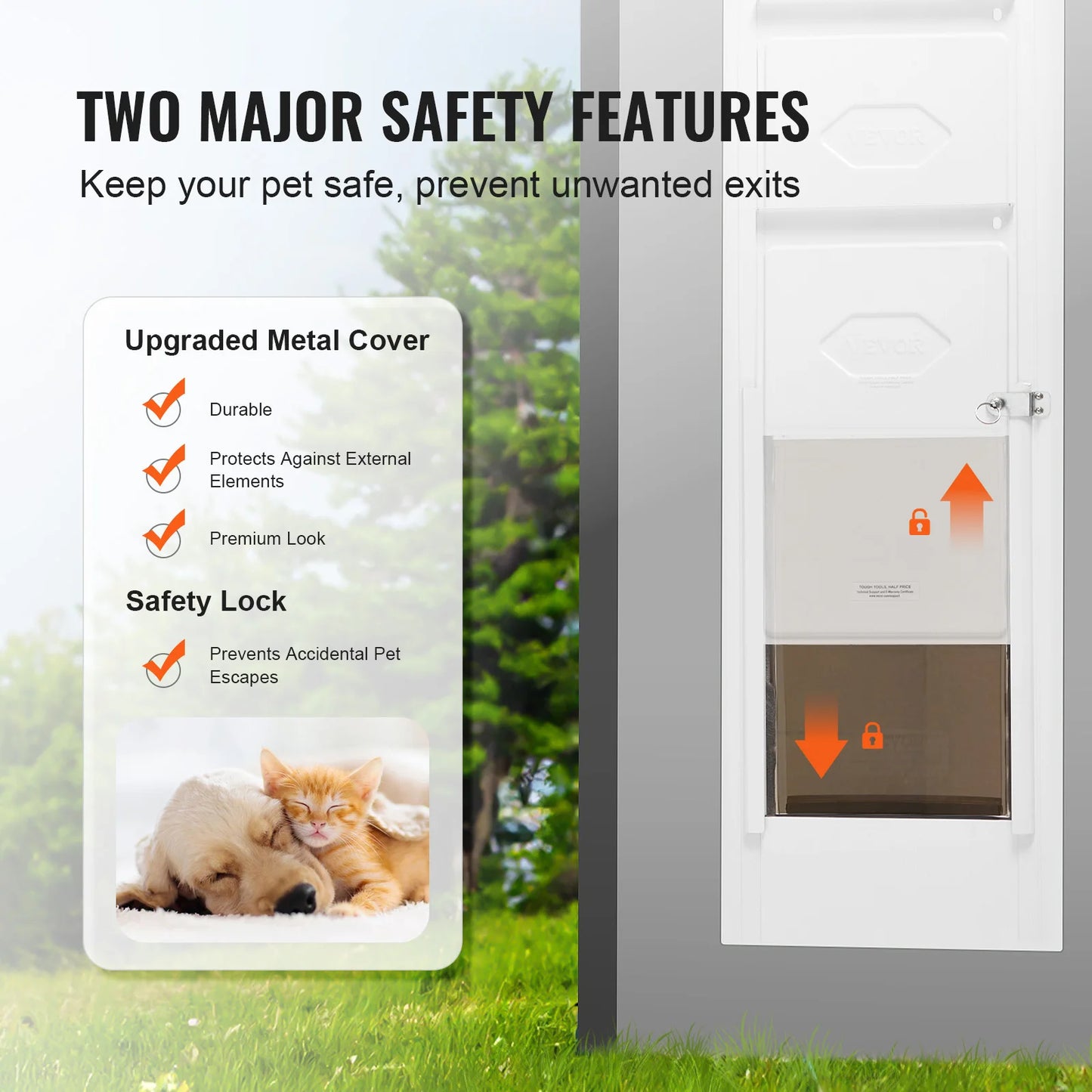 SucceBuy Dog Door For Sliding Glass Doors With Aluminum Frame