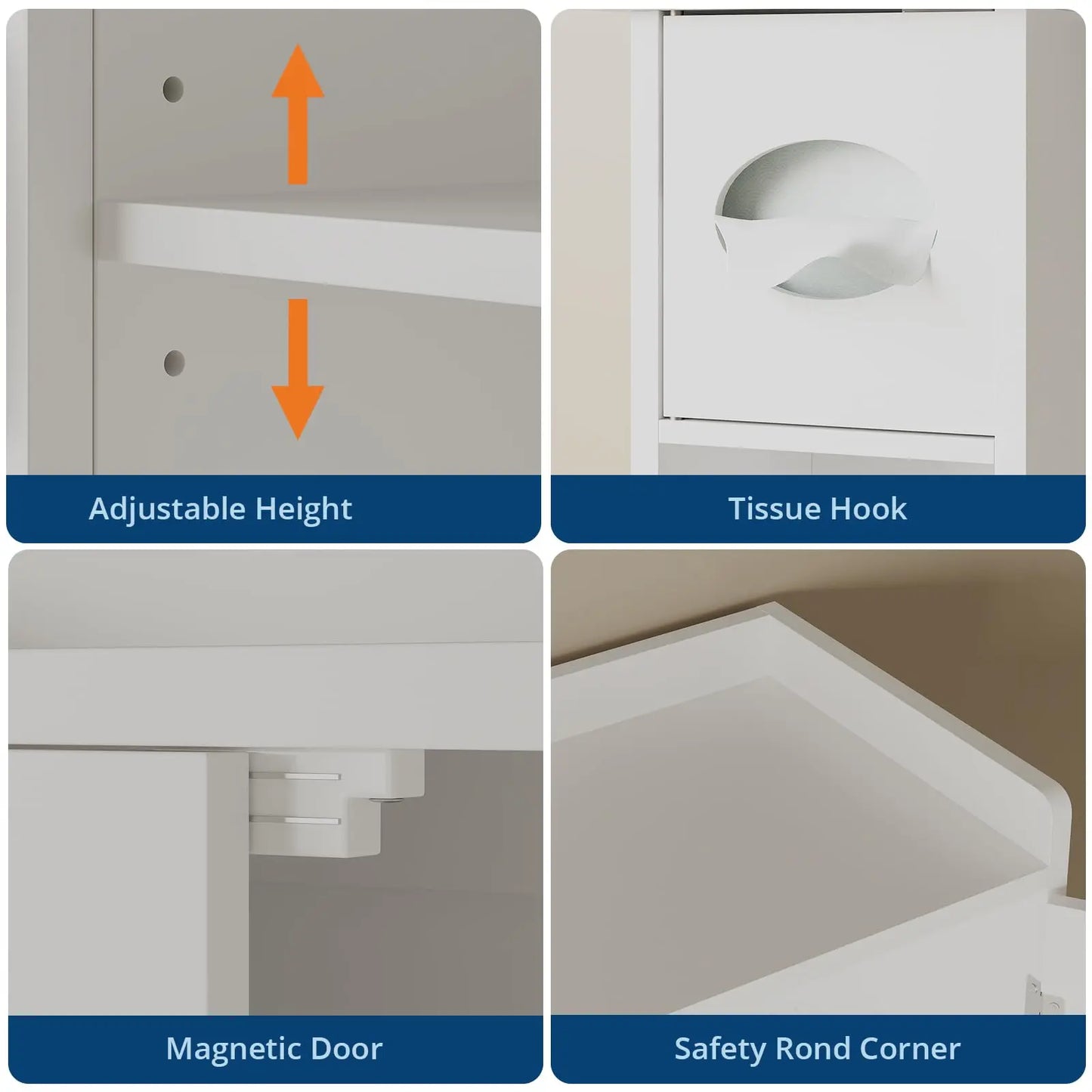 HiMISS Barn Door Toilet Cabinet With Adjustable Shelves