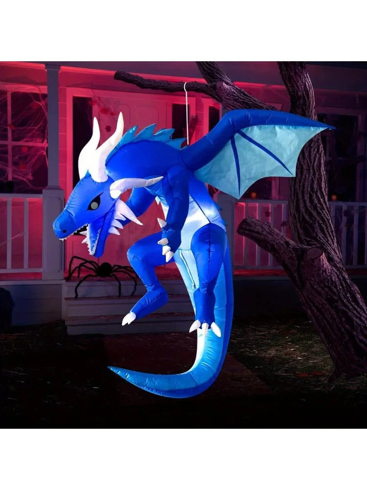 Halloween Ice Dragon Inflatable With LEDs For Outdoor Yard Decor