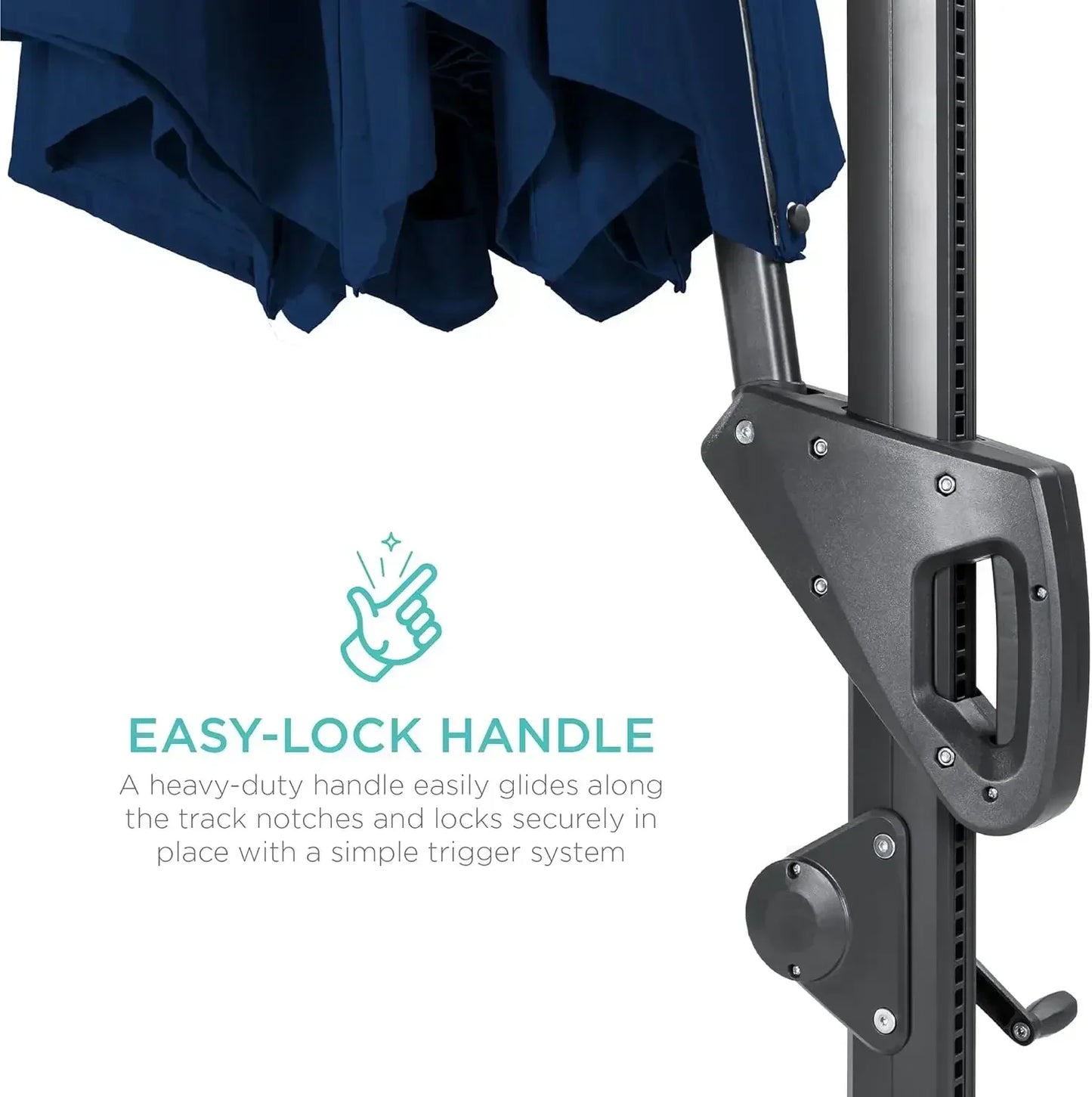 Solar LED Cantilever Patio Umbrella With 360 Degree Rotation Lights