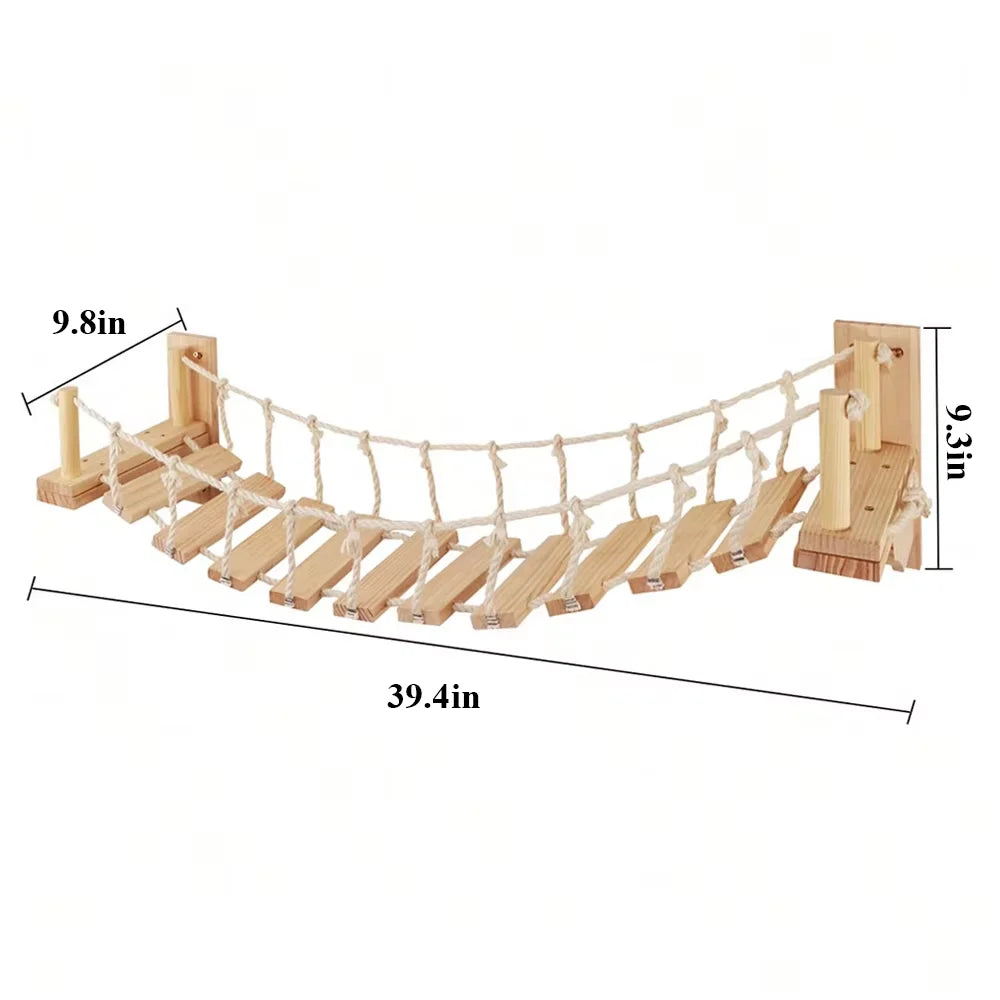 Wall Mounted Cat Rope Bridge With Sisal For Indoor Cats
