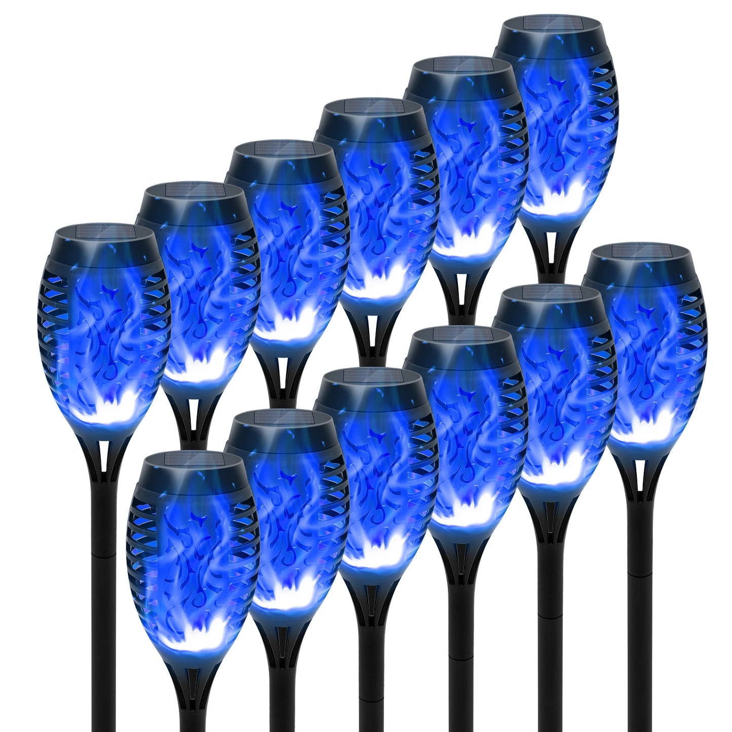 Solar Flame Torch Lights Outdoor Decoration Flickering LED Path
