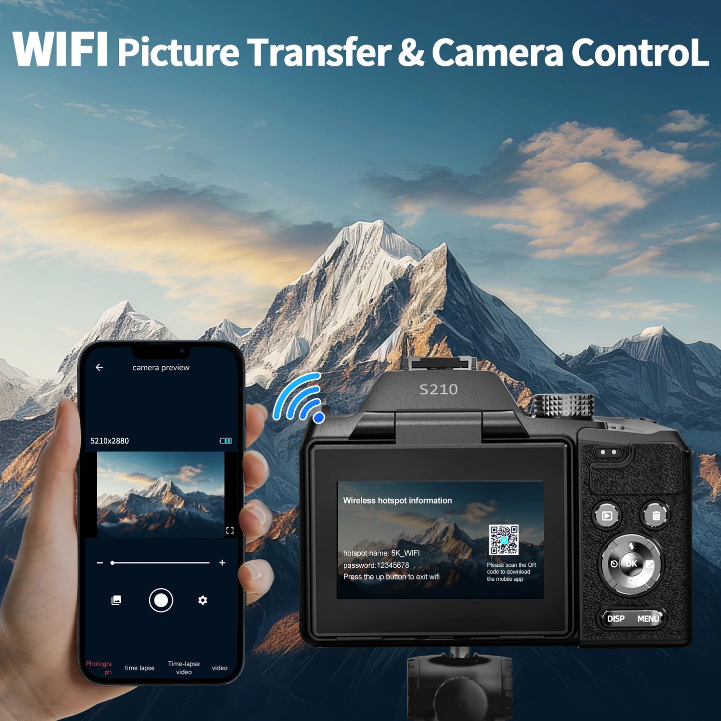 NBD 64MP Digital Camera With 16x Optical Zoom And WiFi