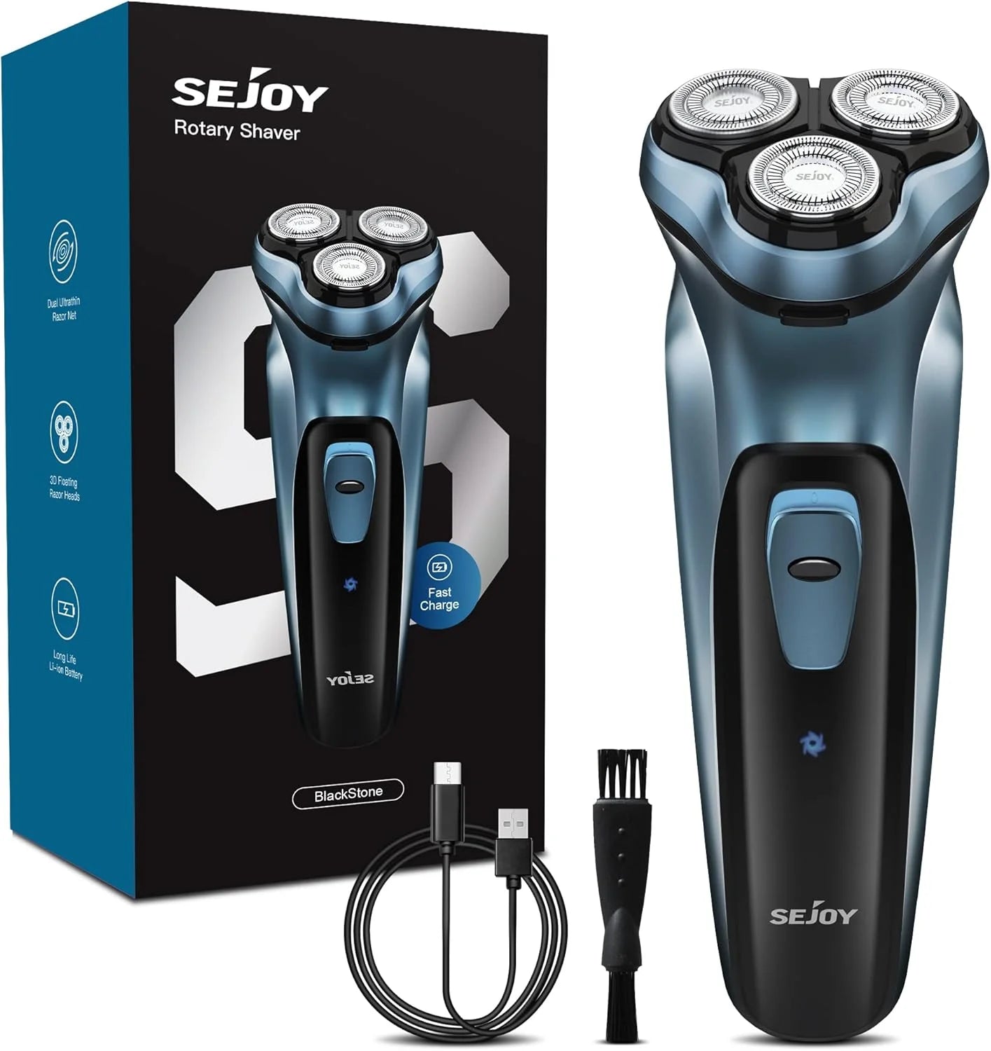 Sejoy Electric Razor for Men Rechargeable Shaver with Floating Head